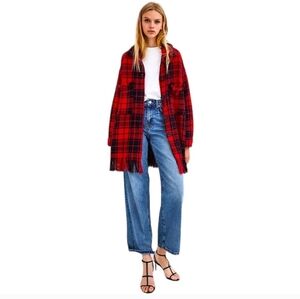 Zara Plaid Tweed Fringe